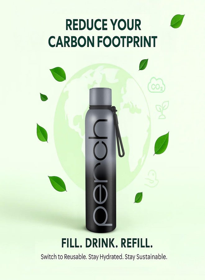 Perch Zion Hot and Cold Steel Water Bottle 720 ml, ISI Certified, Vacuum Insulated | for School, Gym, Office, Home | Leak Proof, BPA-Free | Flask for Kids, Men and Women | Cloud Black - Image 5